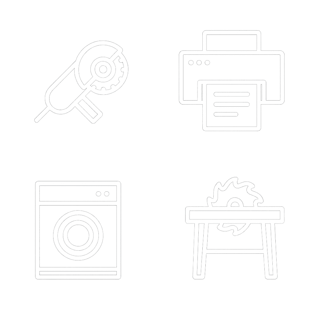 White vector icons representing Business Chargeback Protection arranged in a 2x2 grid — a computer with a shield for secure payments, a credit card with circular arrows for chargeback management, a dollar sign with a downward arrow for refunds, and two hands exchanging a coin for financial trust — displayed on a transparent background in a clean, minimal style.
